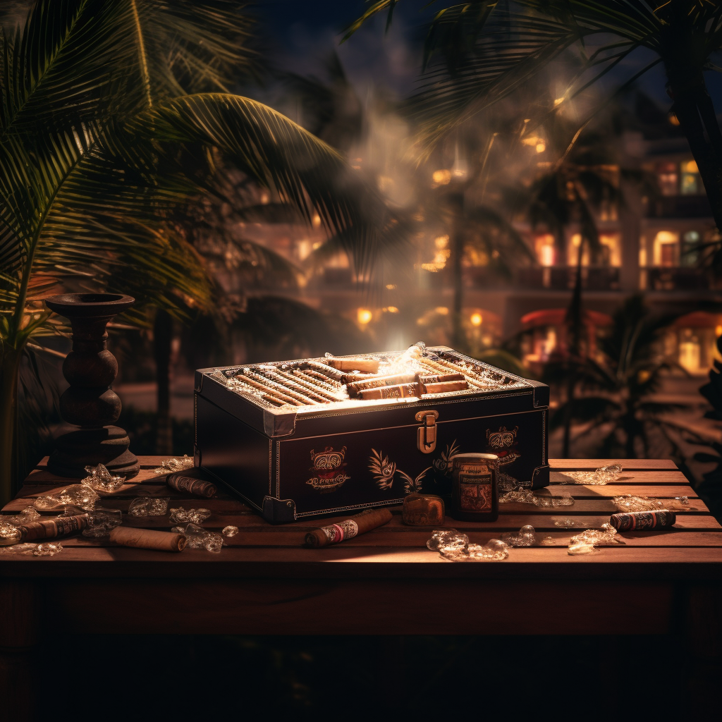 Open Cuban Cigar Box on Table