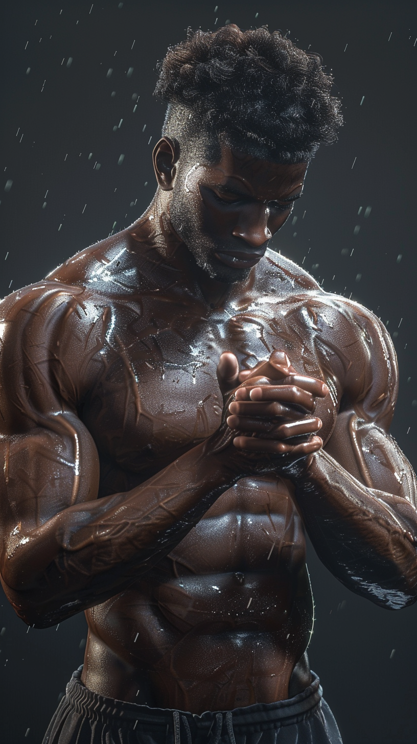 Cuban man posing with clasped hands