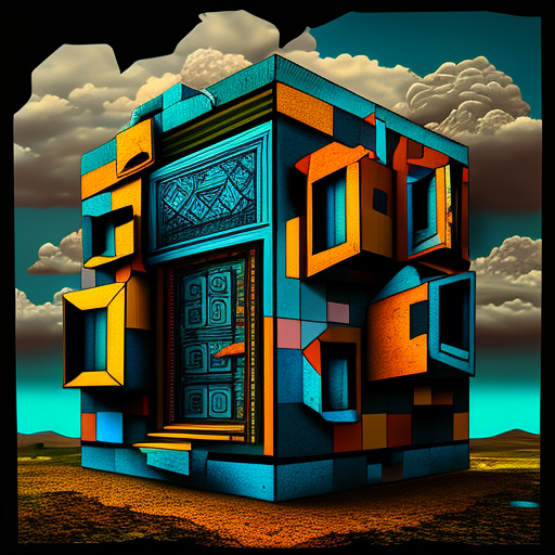 Afrofuturism Cubanism Art with Windows and Doors