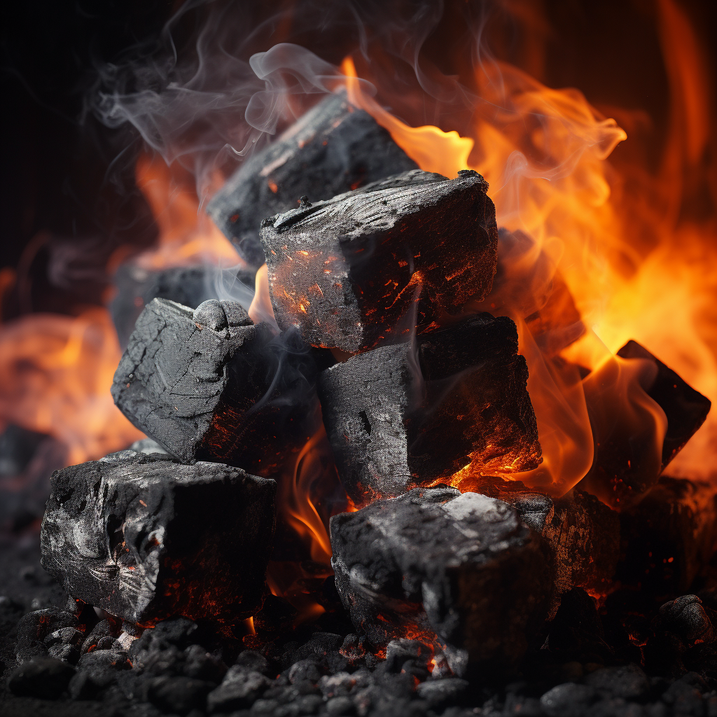 Cube-shaped coal for hookah