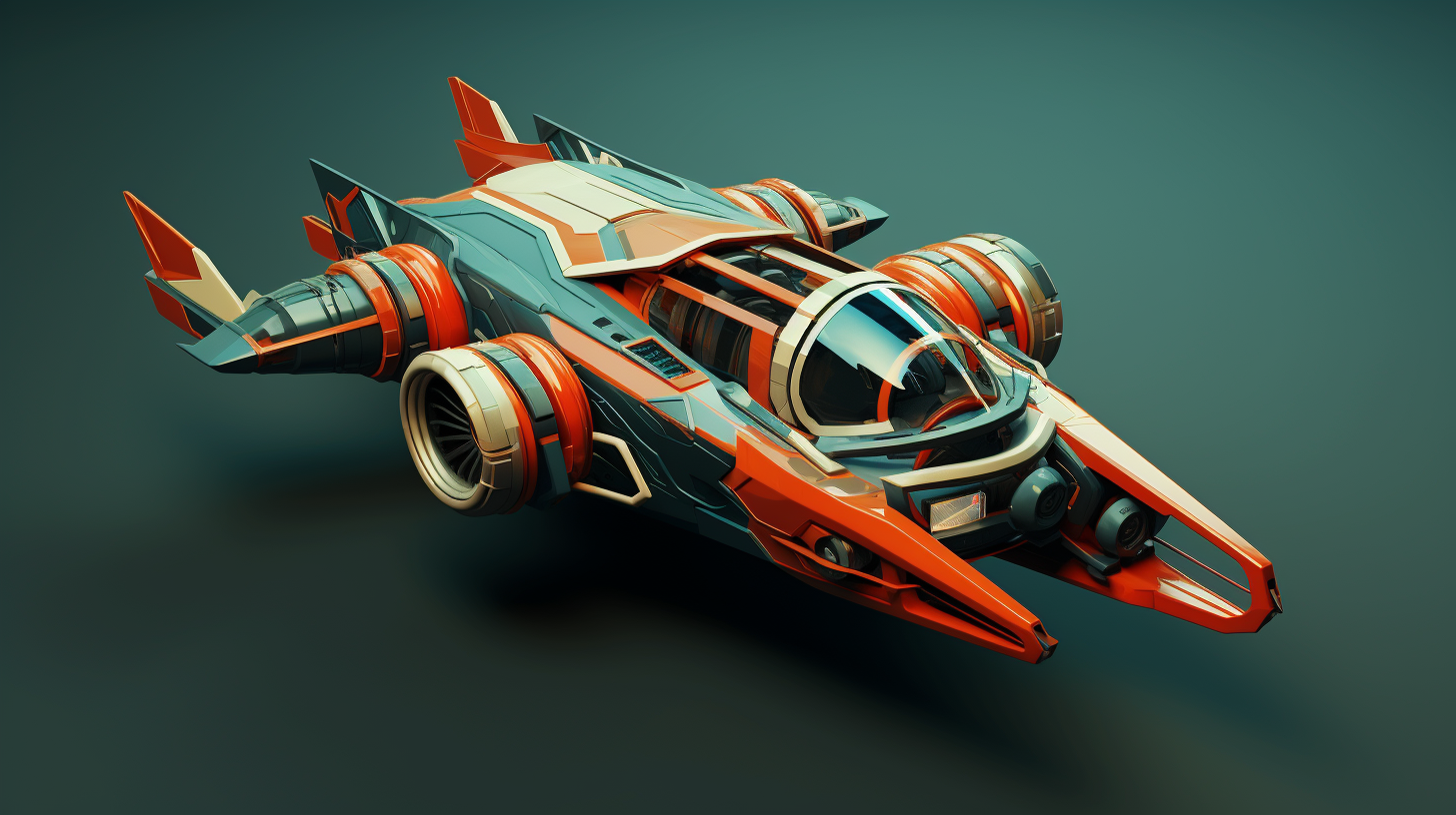 Cubism spaceship in high resolution