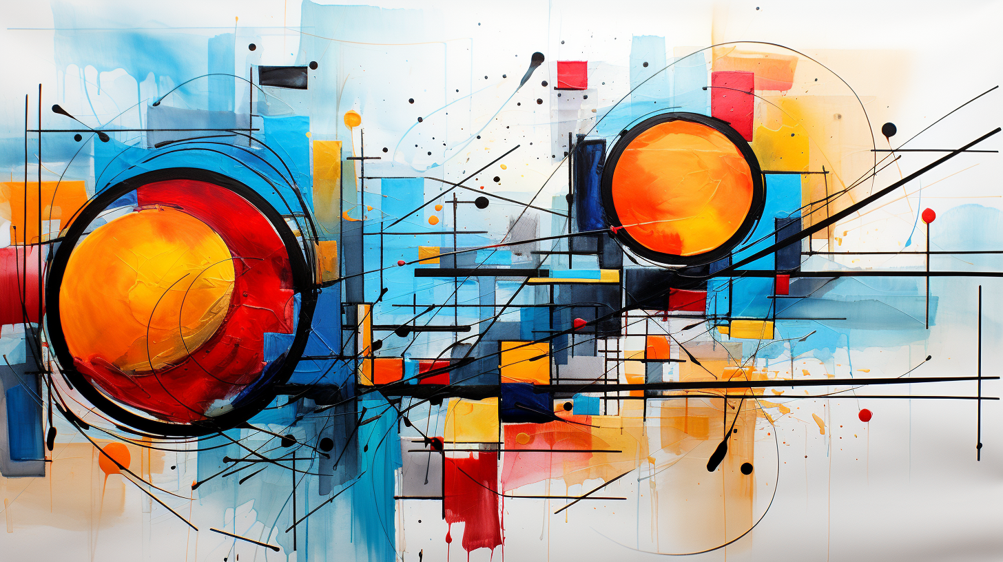 Colorful cubist art with geometric shapes