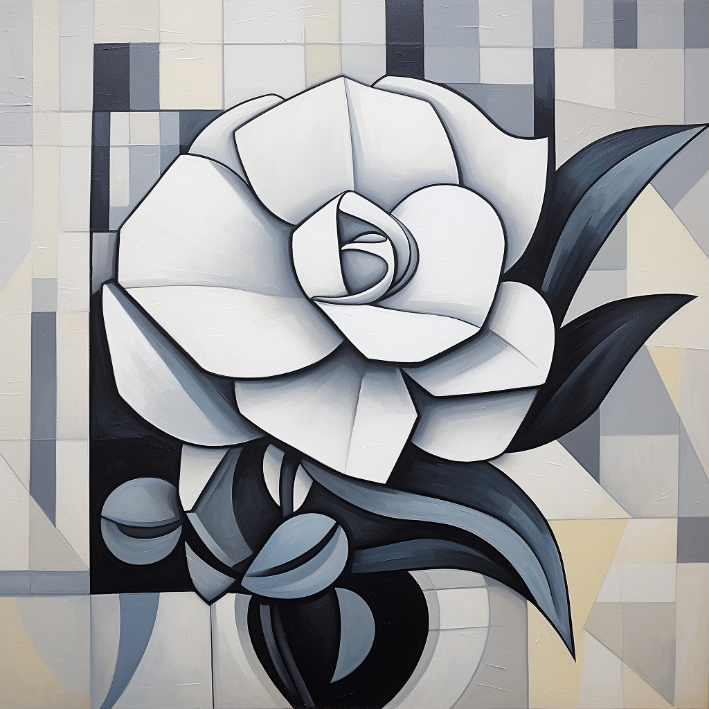 Cubist Flower Art with Pastel Colors