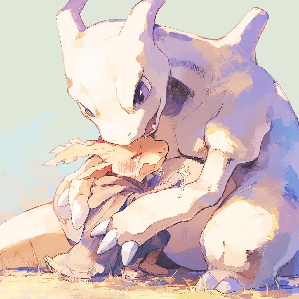 Cubone crying with mom Pokemon