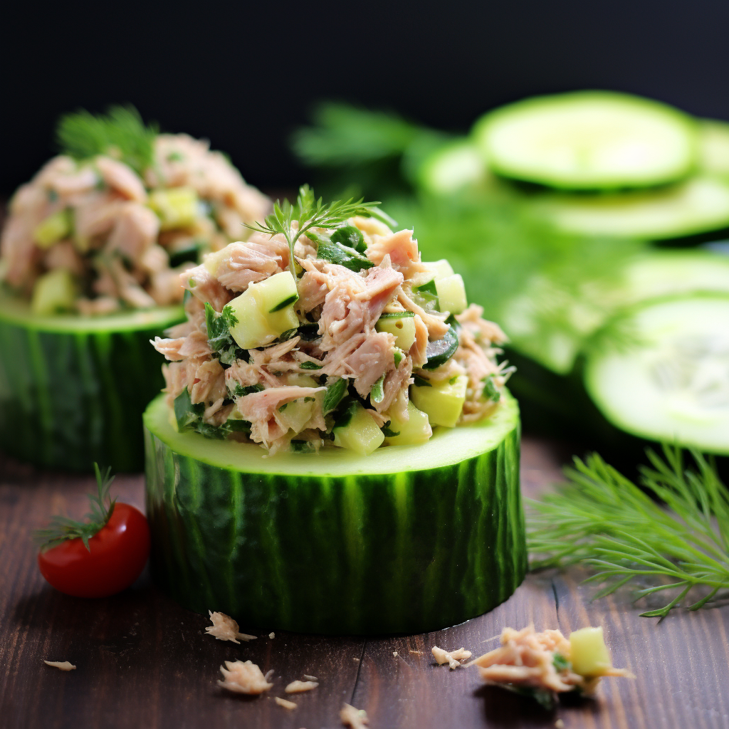 Refreshing cucumber and tuna salad