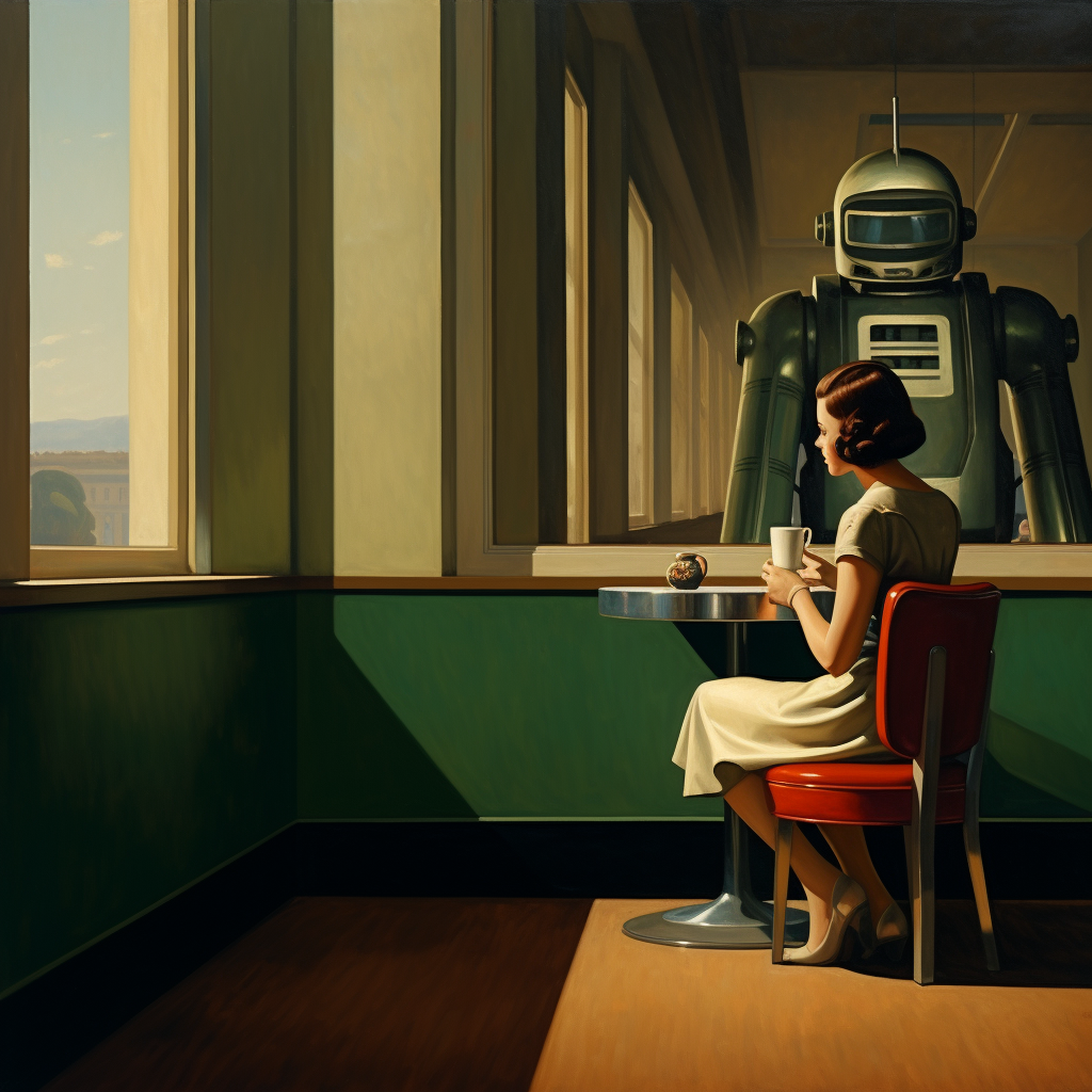 Artificial intelligence's cultural impact in Edward Hopper style