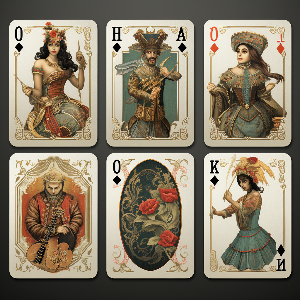 Colorful culture playing card illustration