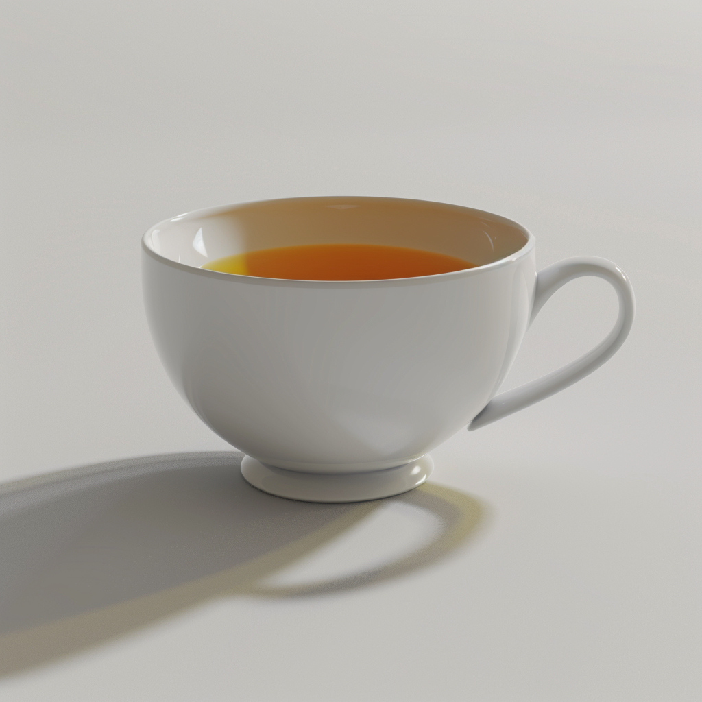 Cup of tea on plain background