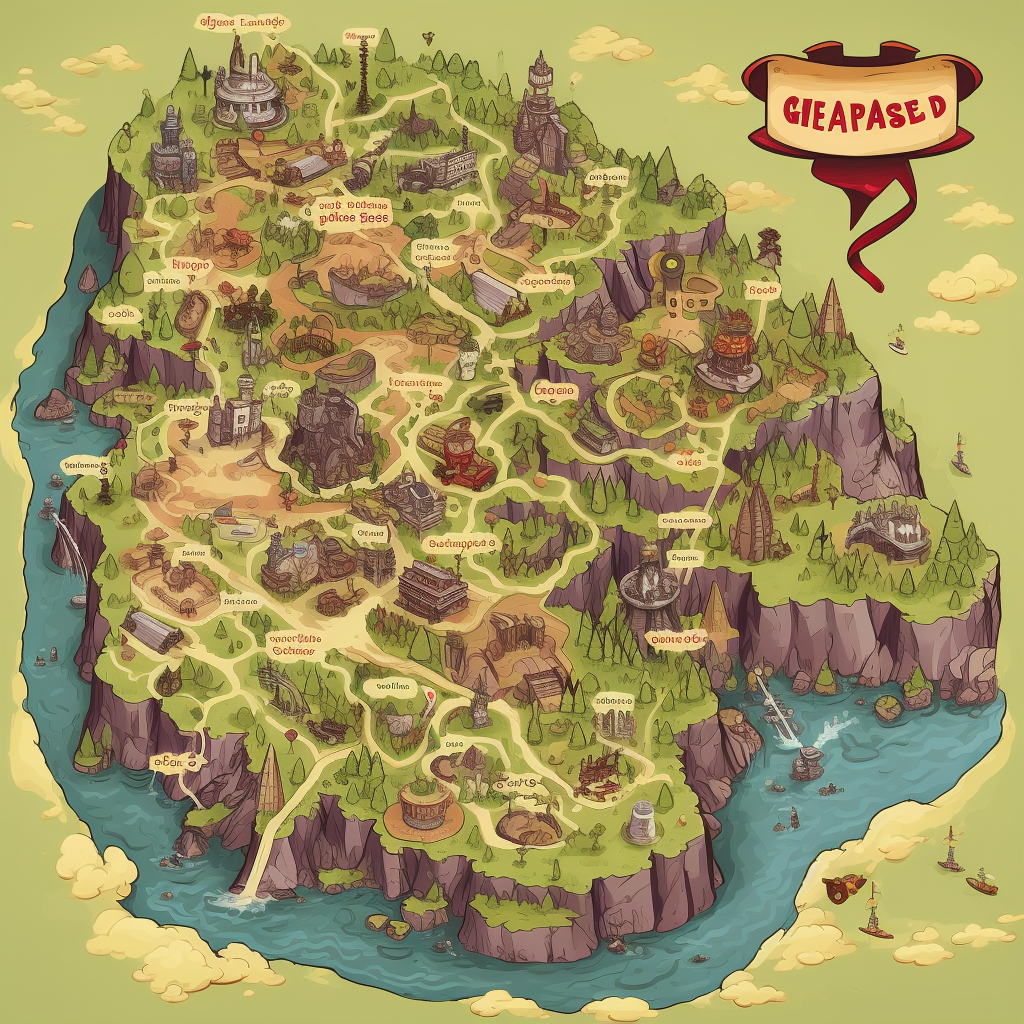 Cuphead Cartoon Video Games Map