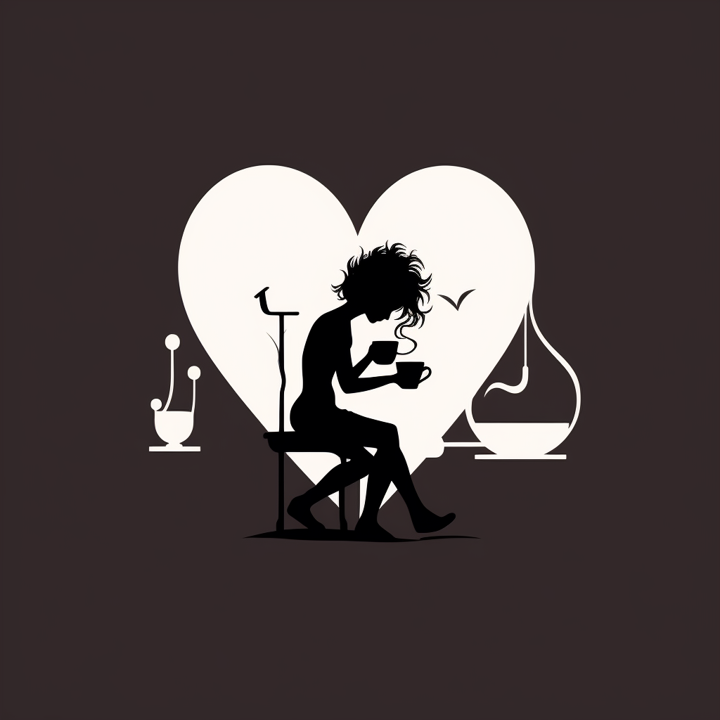 Cupid Drinking Coffee Vector