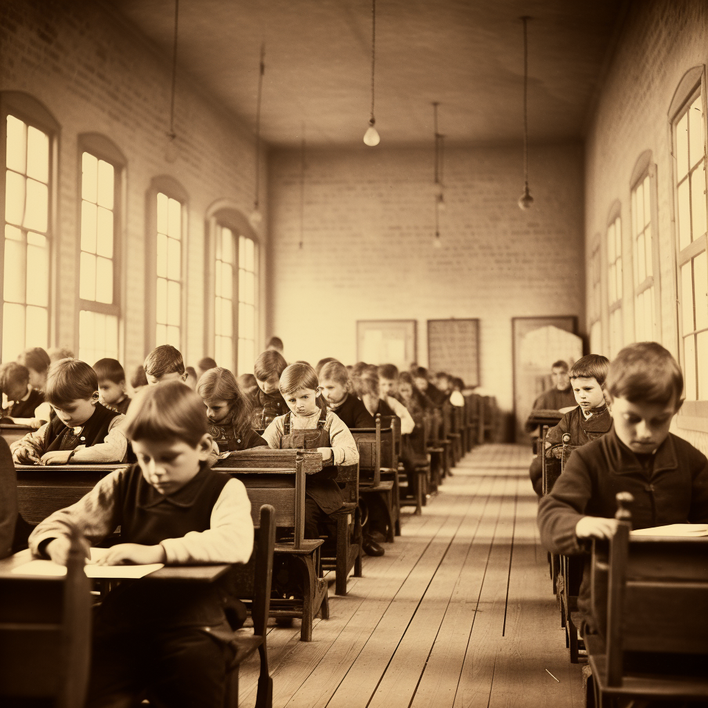 Curious and expressive school children in a classroom