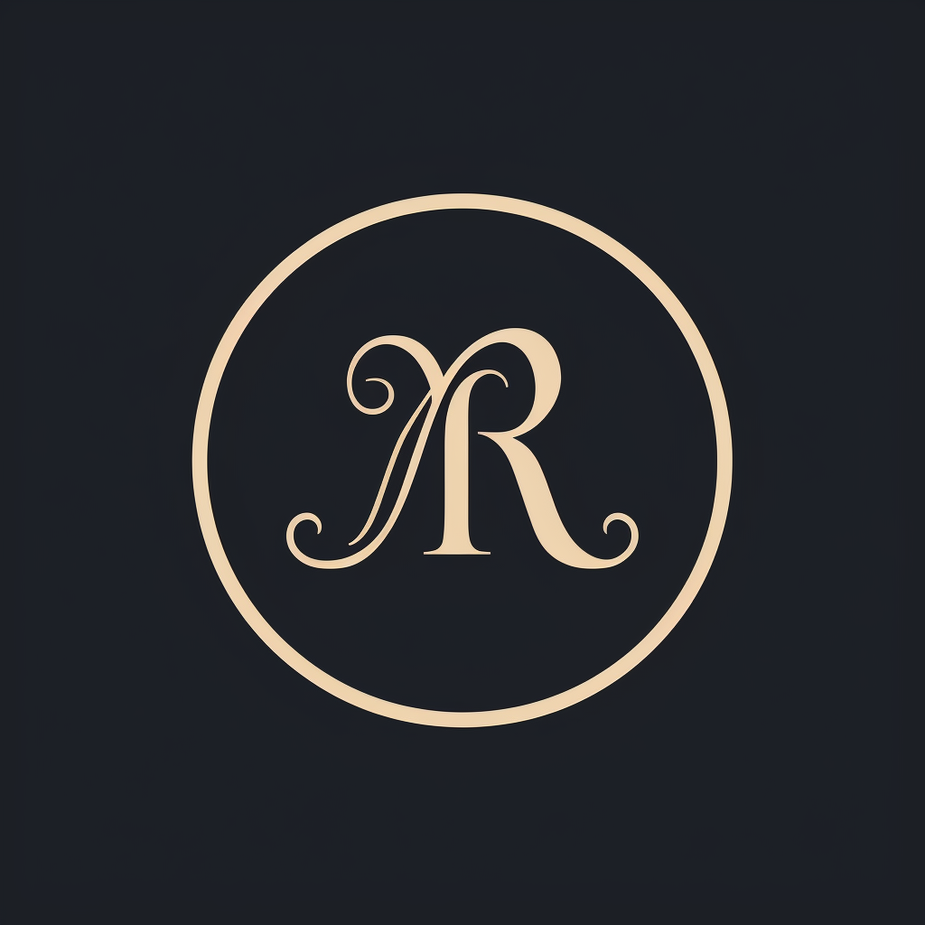 Modern Curved RM Wedding Monogram