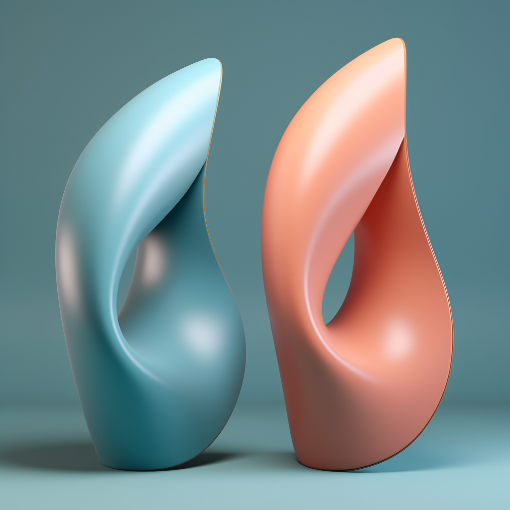 Curved shapes side by side