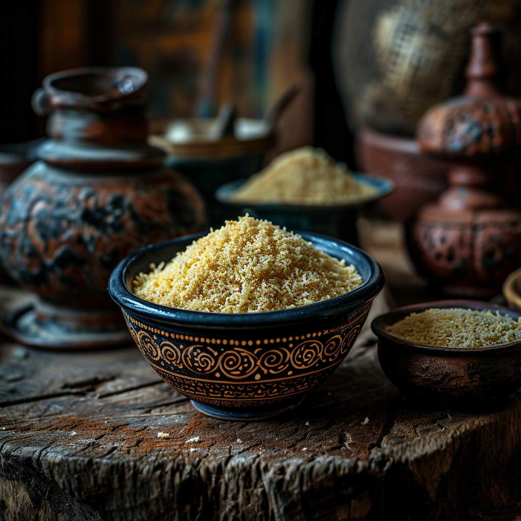 Flavorful cuscus tirshi dish with Moroccan influences