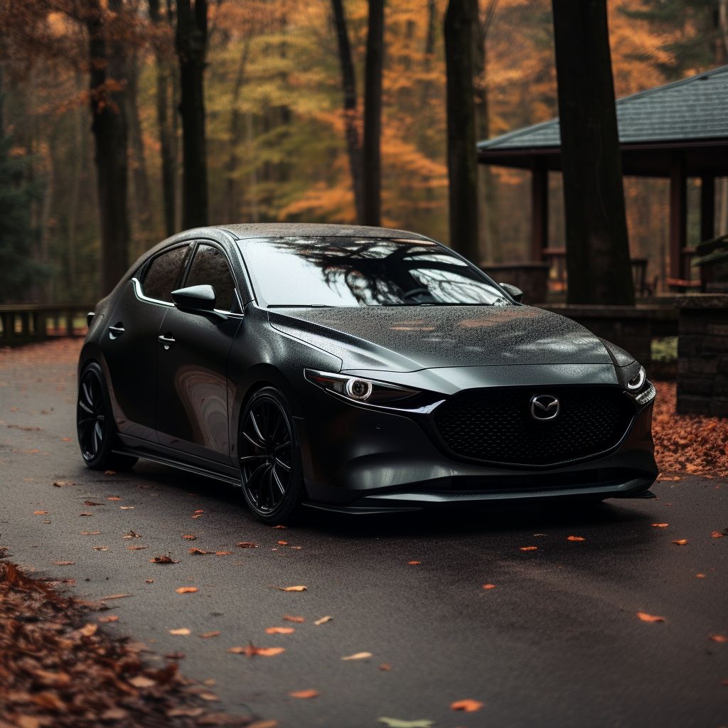 Sleek Satin Black Mazda 3 Hatchback