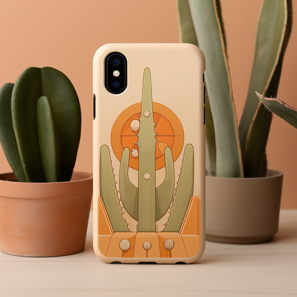 Cute anthropomorphic cut cactus illustration