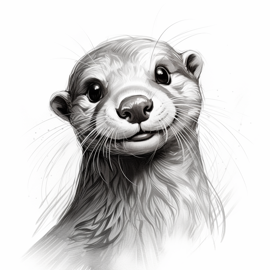 Cute otter sketch without shading