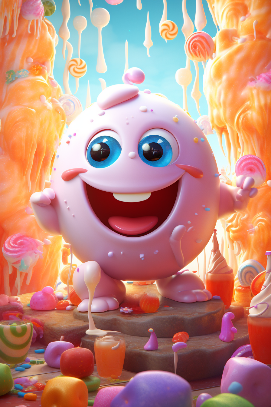 Adorable 3D candy character