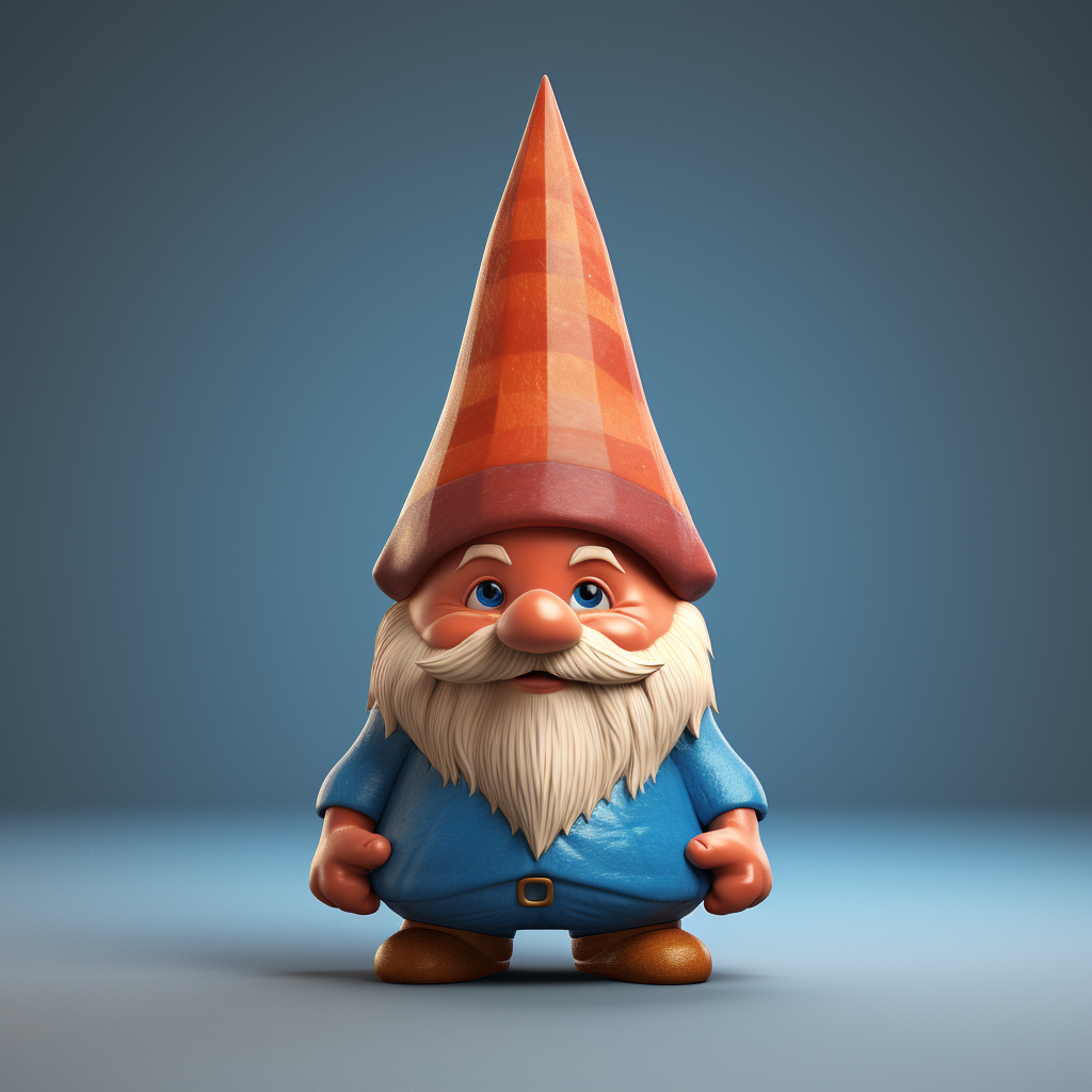 Cute 3D gnome with pointy hat