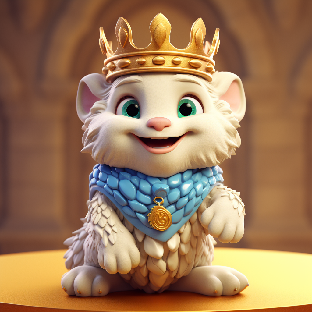 Cute king mascot in 3D