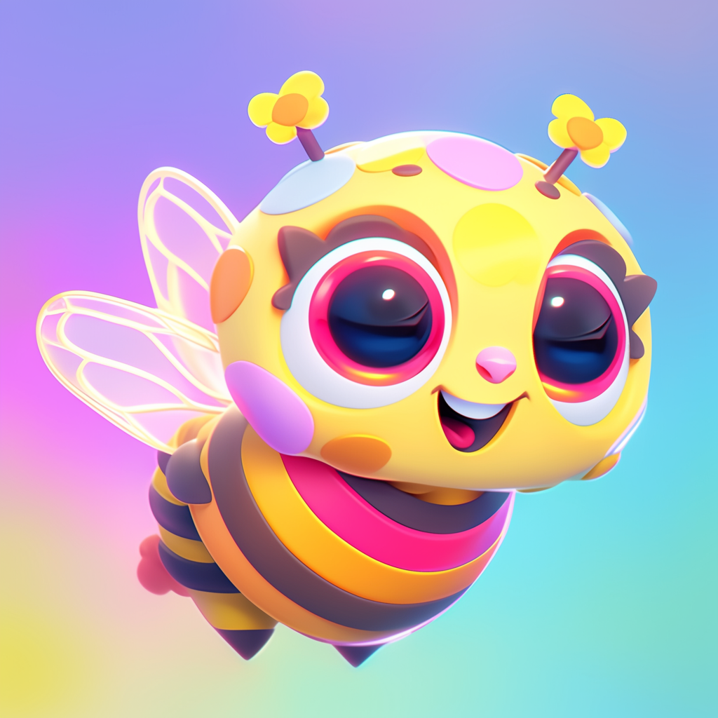 Cute Adorable Bee Chibi Illustration Background