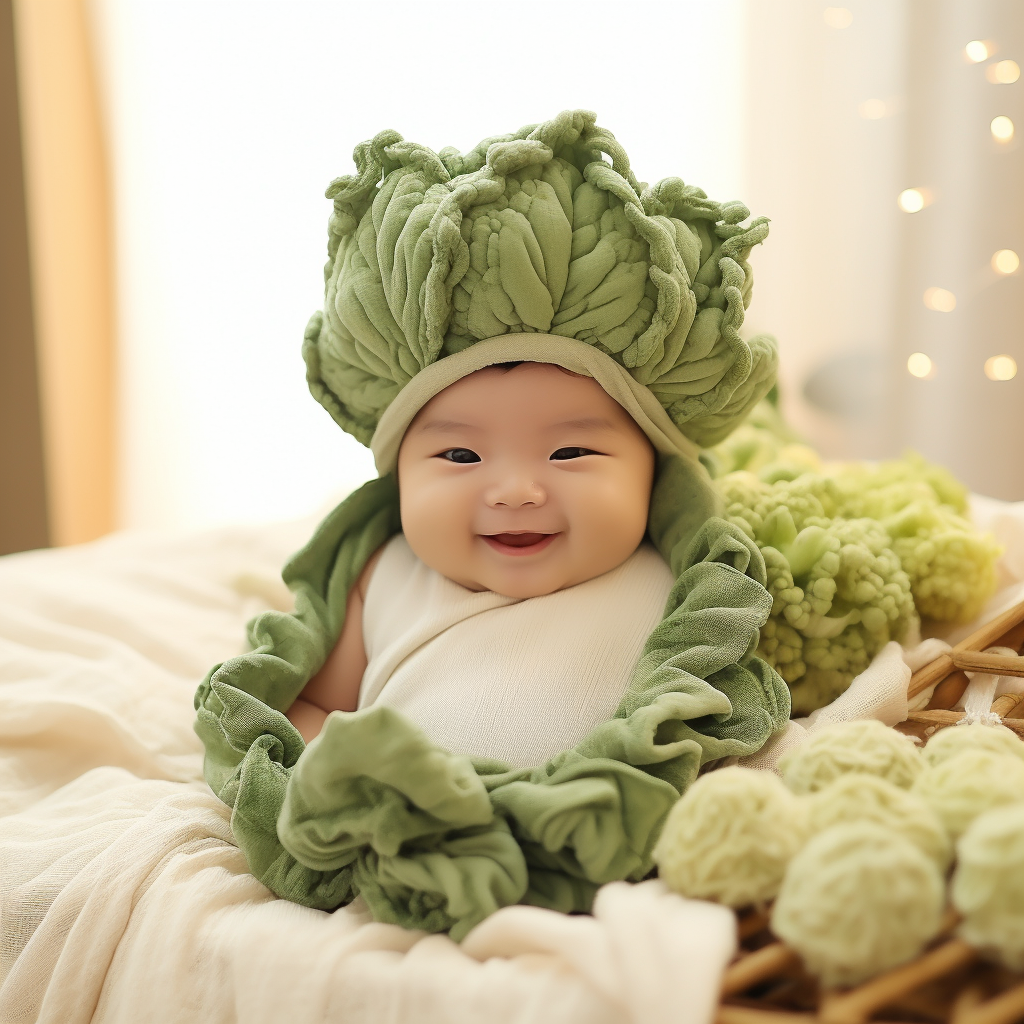 Baby cabbage and broccoli