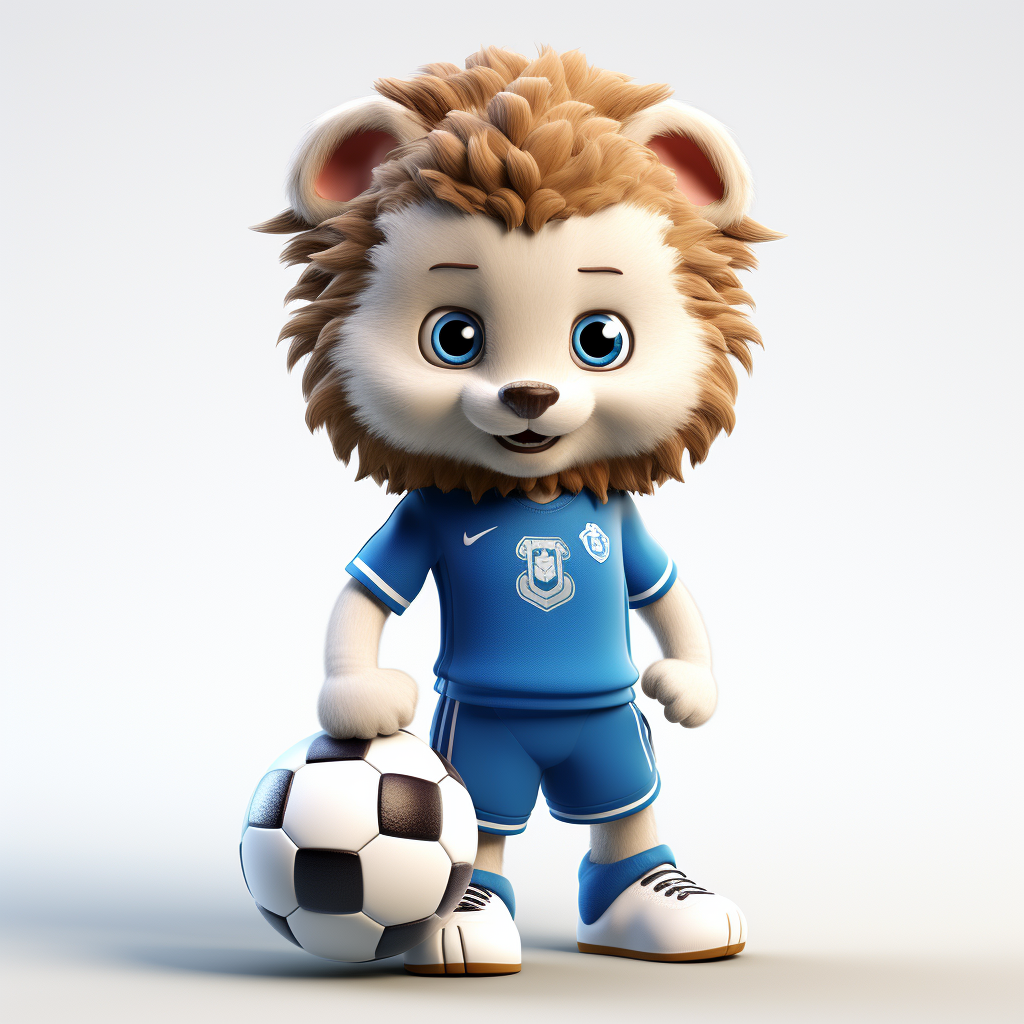 Adorable mascot wearing football kit clothes