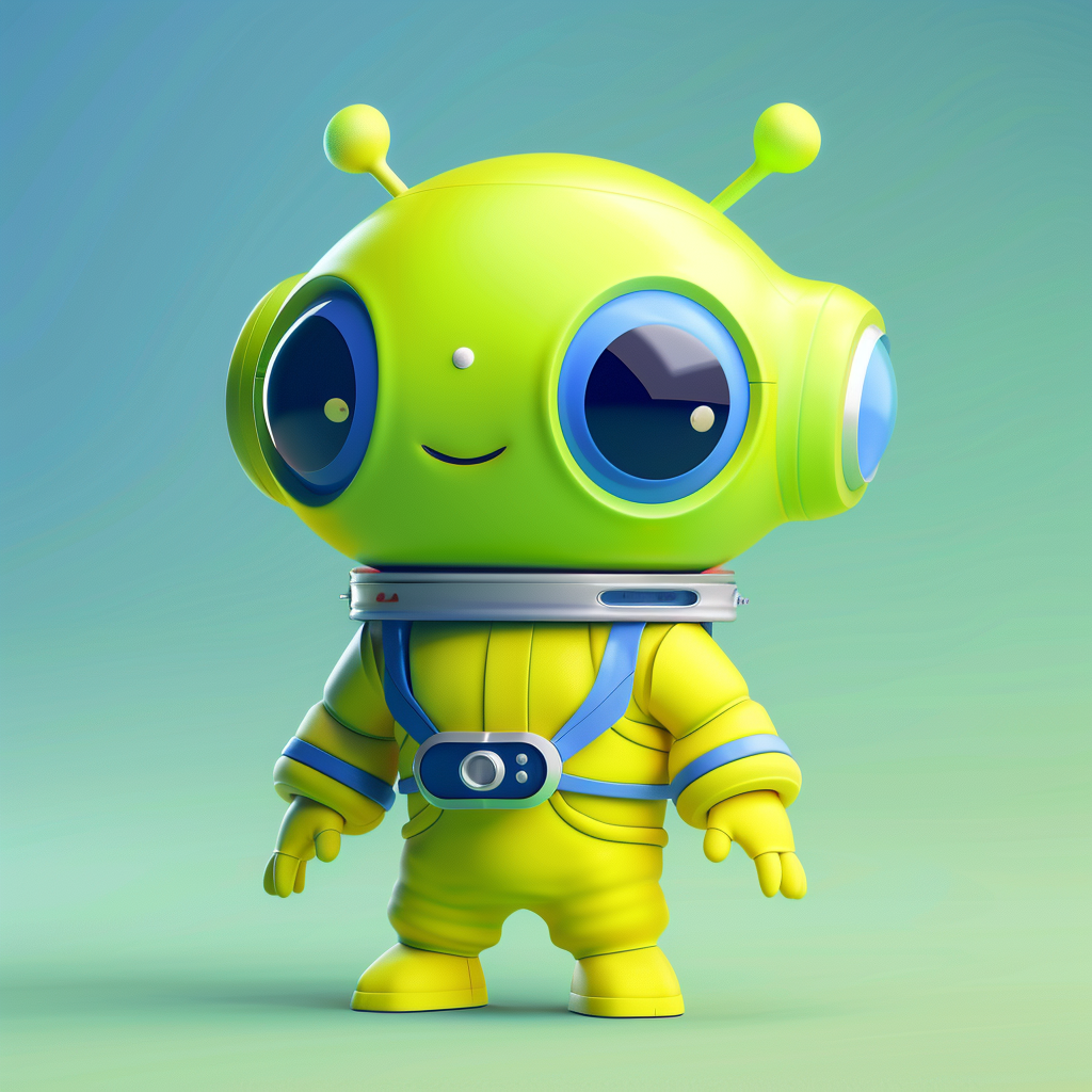 Cute alien astronaut for kids