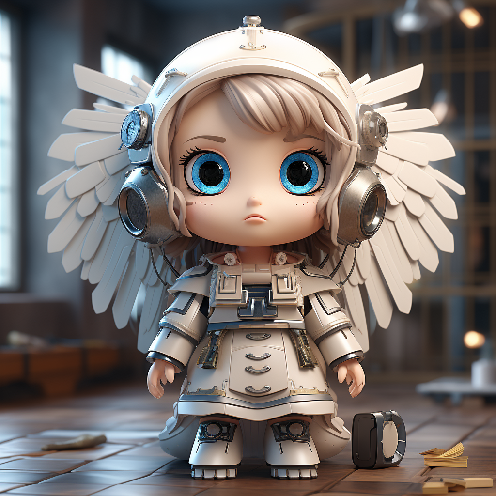 Cute angel bot illustration