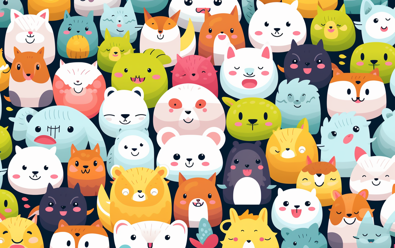 Cute animal graphic design pattern