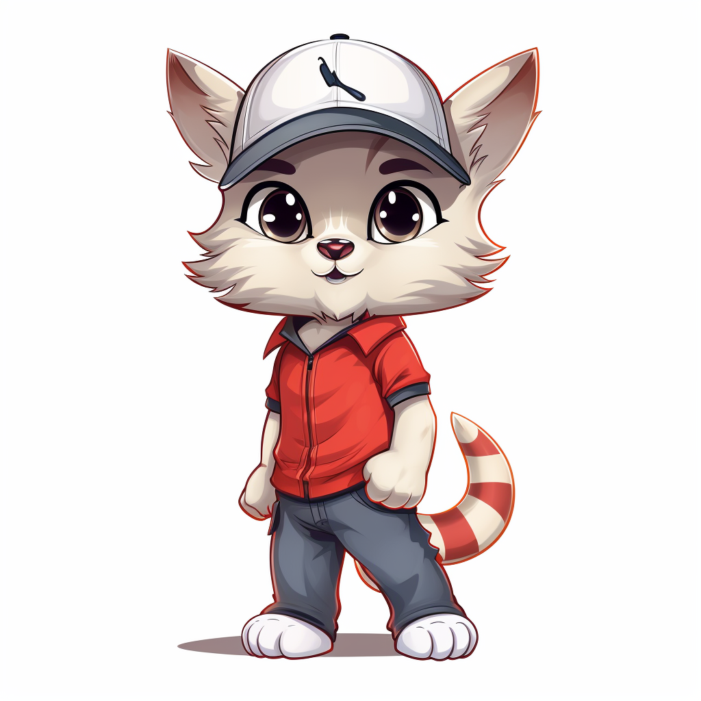 Cartoon Lynx in Cute Polo Outfit