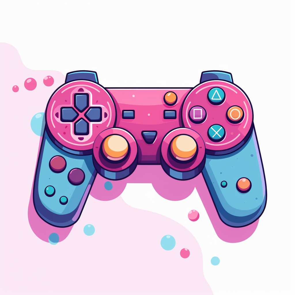 Cute animated video game controller