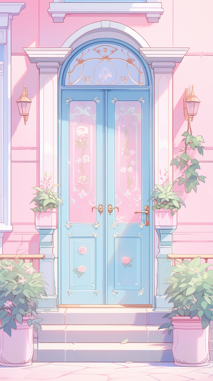 Cute anime aesthetic Sanrio style door