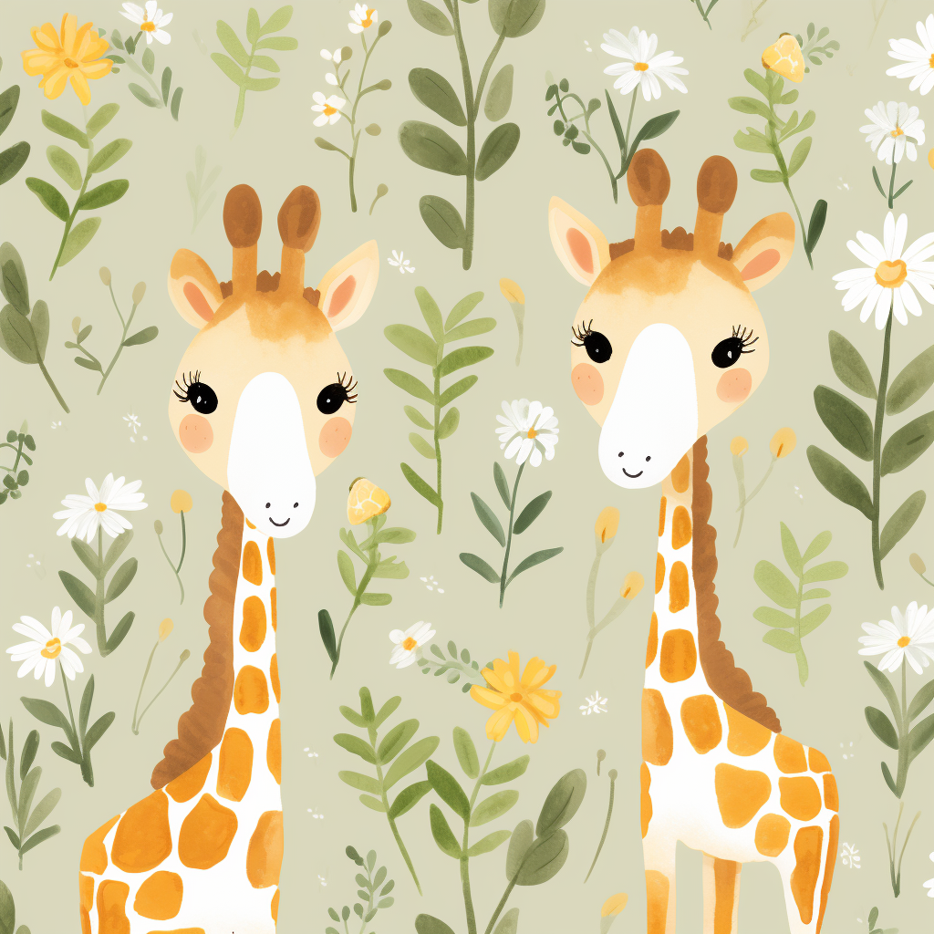 Cute Baby Boho Giraffes Pattern