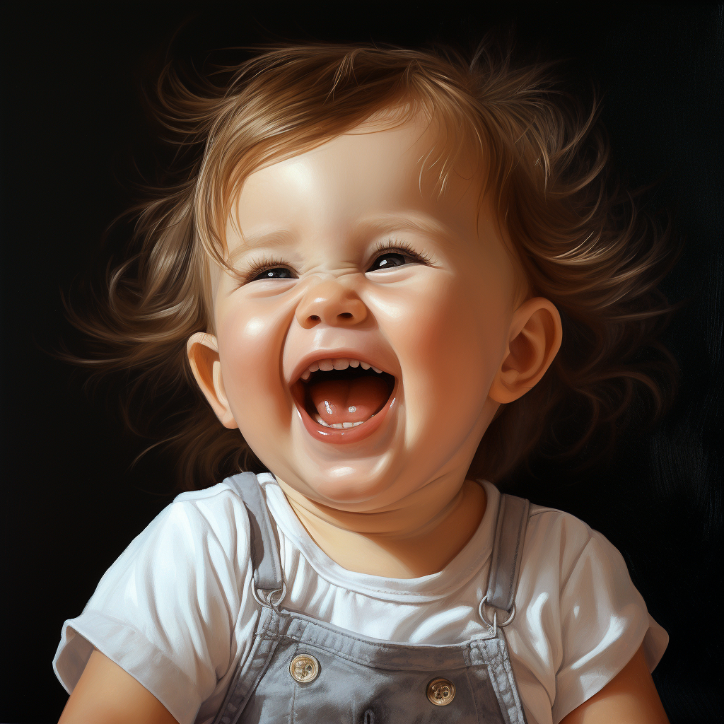 Adorable baby laughing joyfully