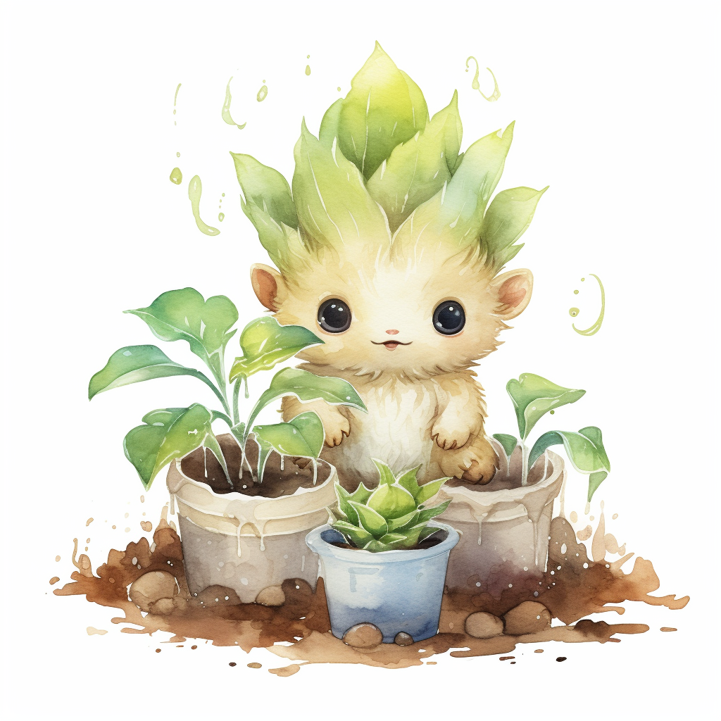 Cute baby mandrake plants artwork