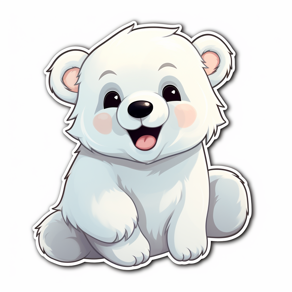 Cute baby polar bear cartoon image