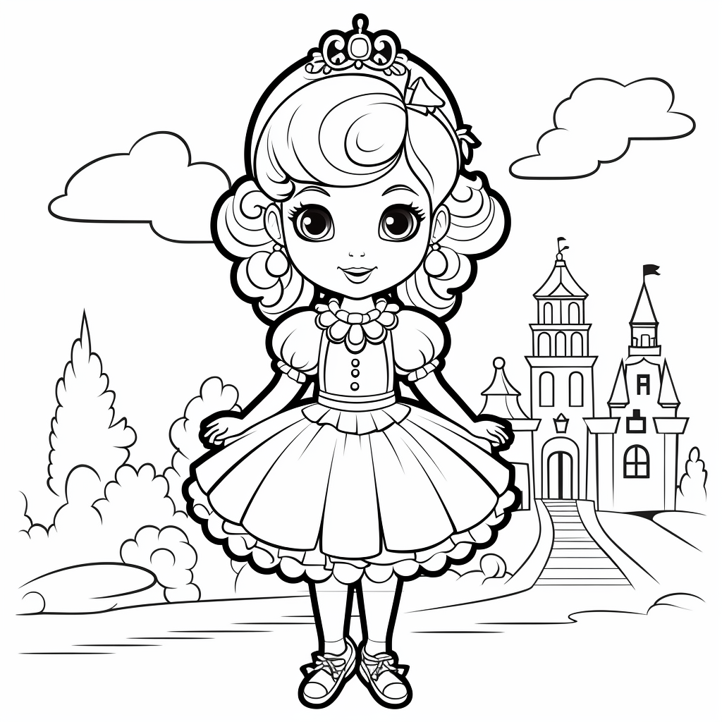 Ballerina girl coloring page