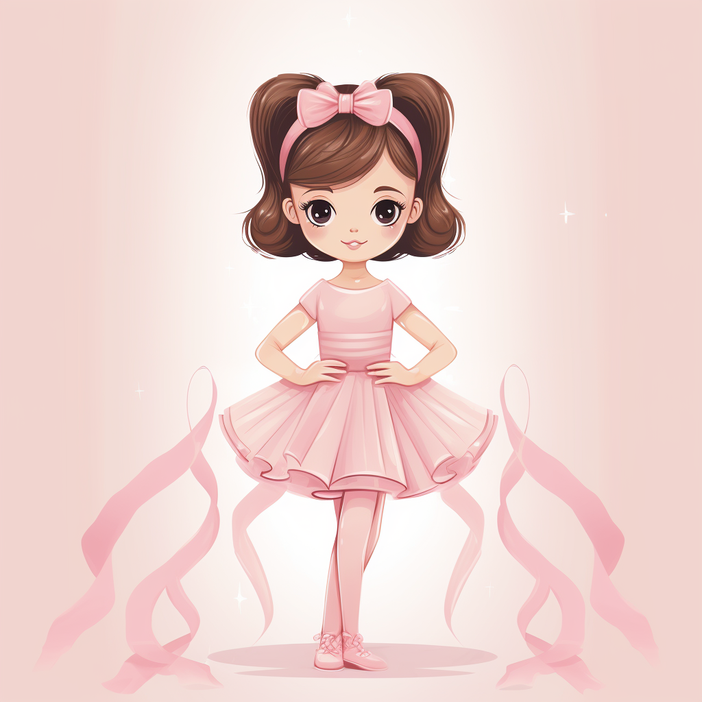 Cute ballerina girl with coquette style dress