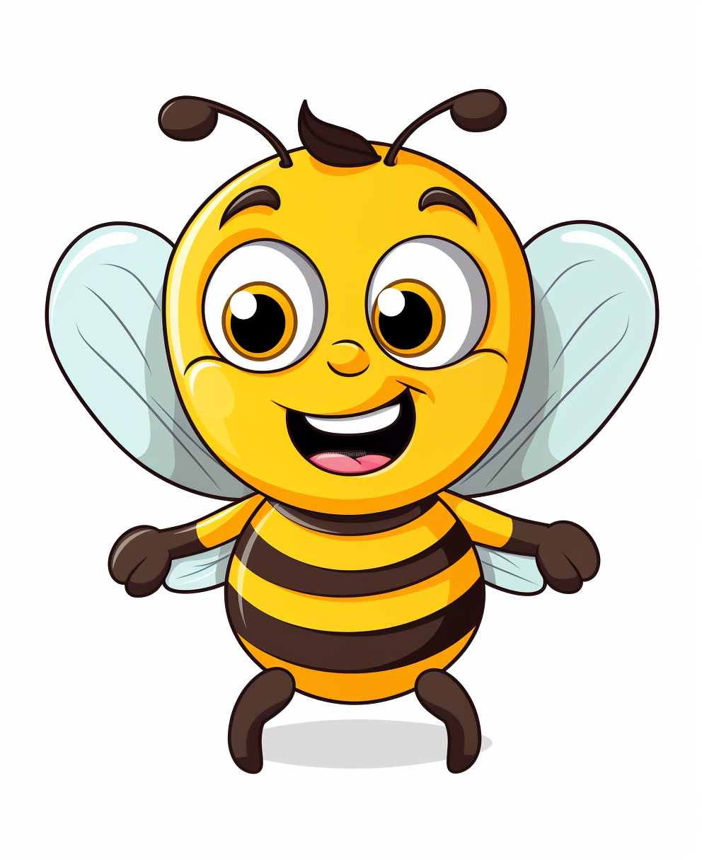 Cute bee coloring page for kids