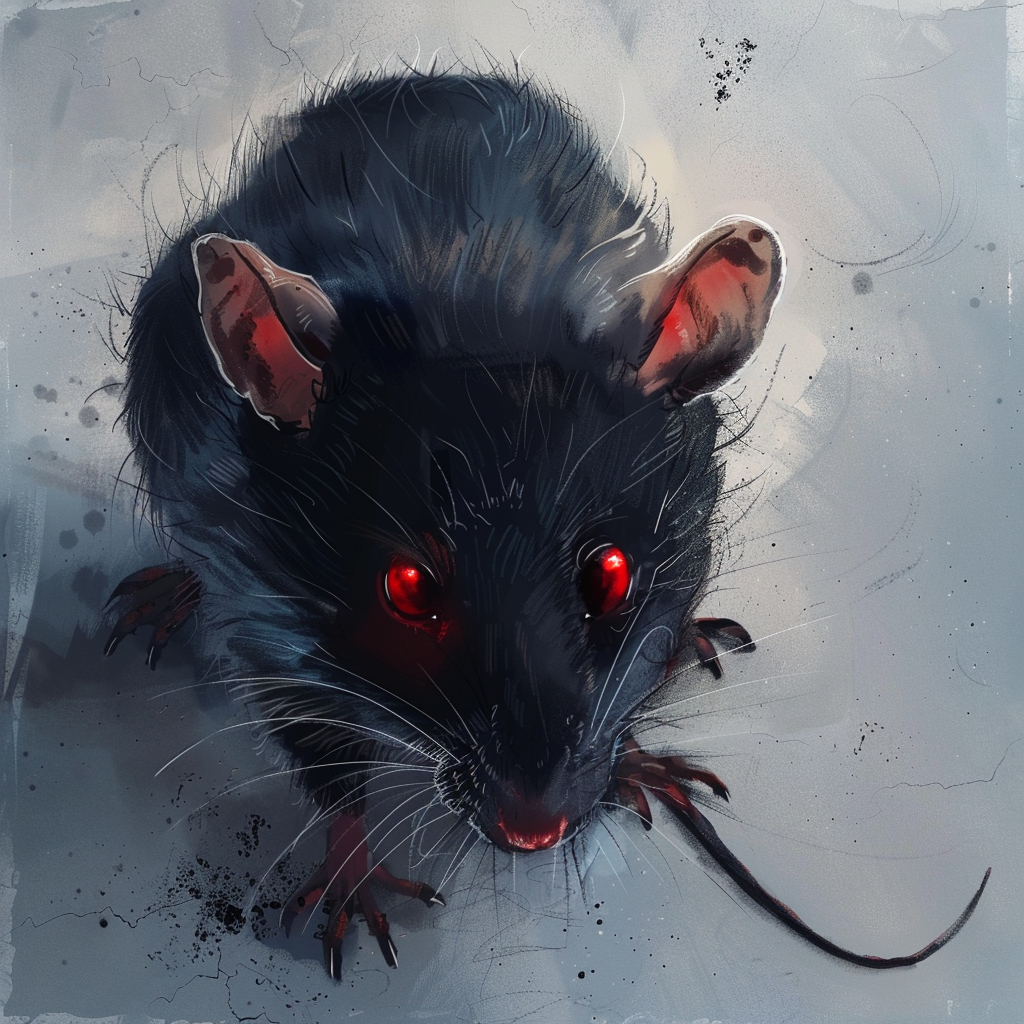 Cute Black Rat Red Eyes