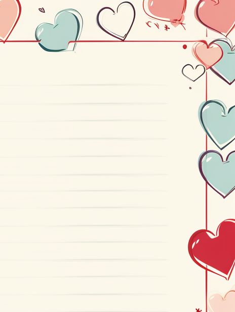 Cute love diary with cartoonish border