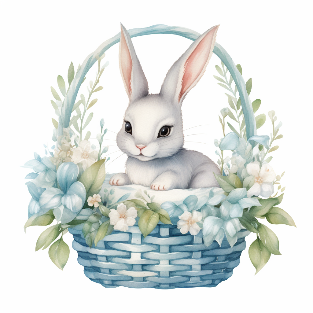 Cute Boho Baby Crib Bunny Watercolor