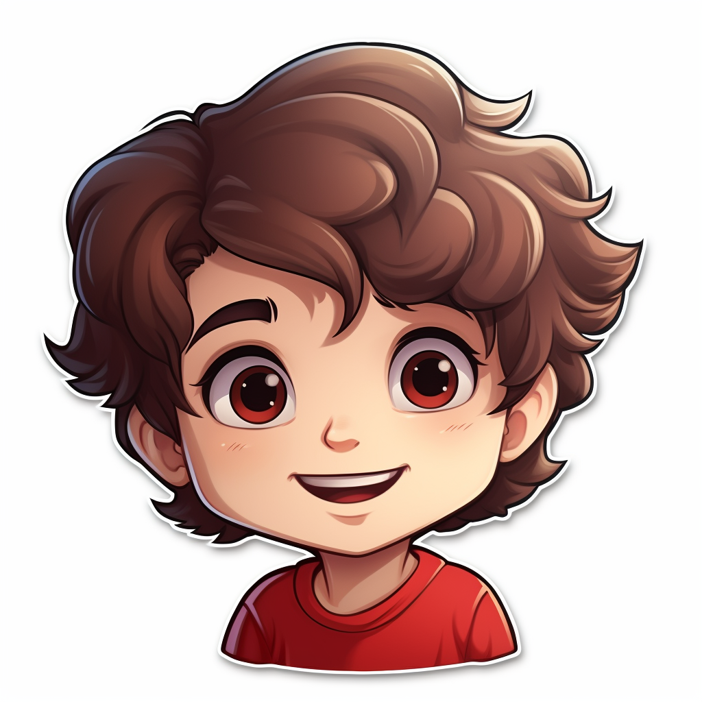 Cute boy portrait sticker