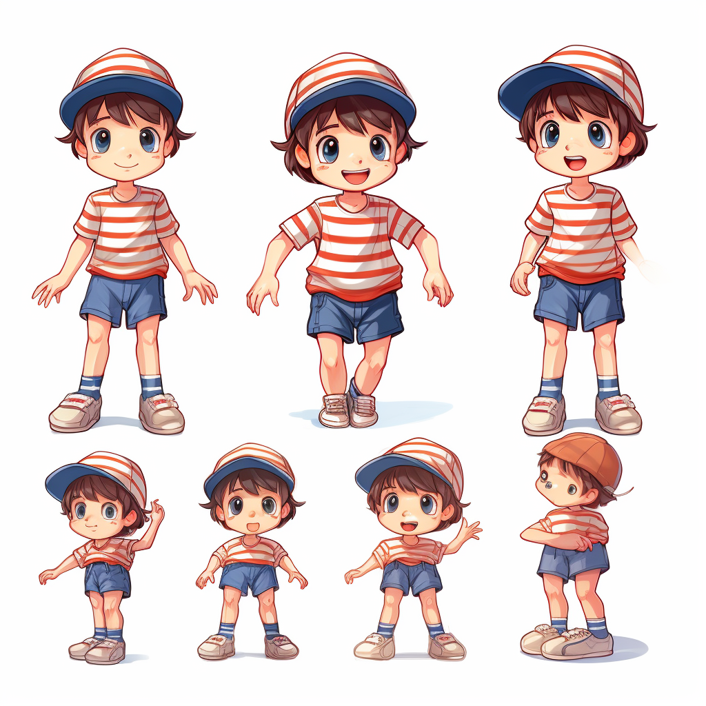 Little boy with cute poses and expressions