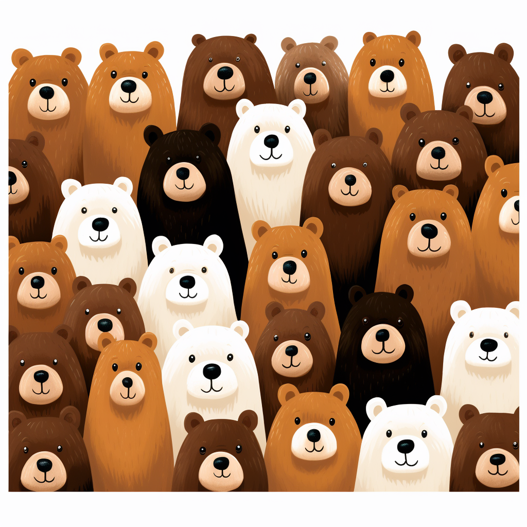 Cute brown bear pattern illustration