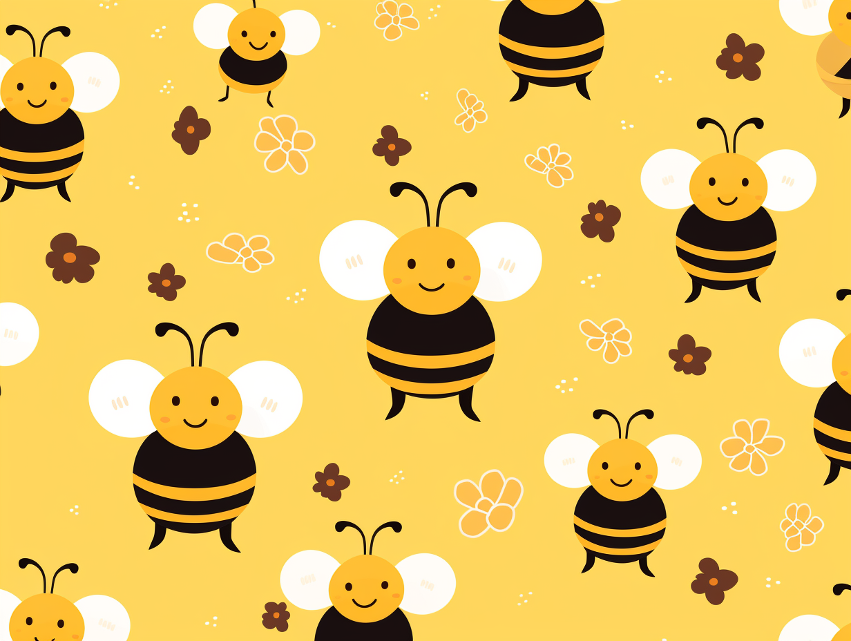 Cute bumble bee pattern design