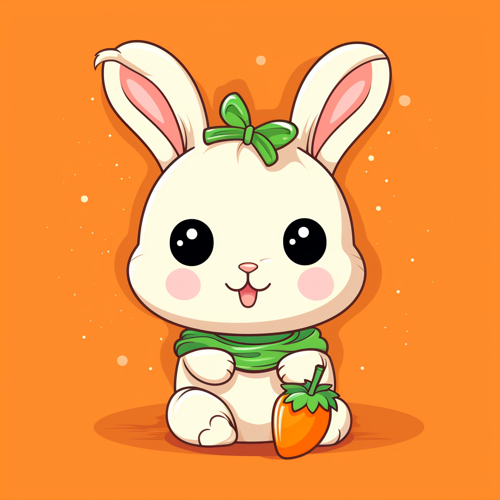 Adorable bunny munching on carrot