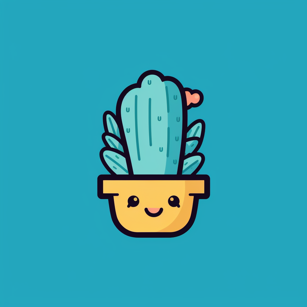 Cute cactus logo with minimal design