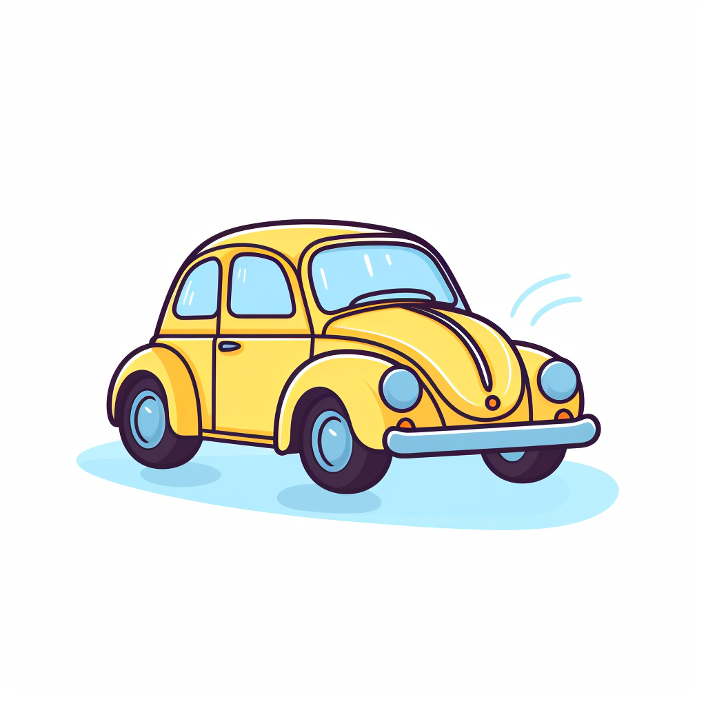 Cute cartoon car icon